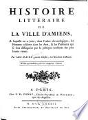 Histoire littéraire de la ville d'Amiens