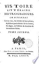 Histoire littéraire des Troubadours