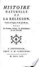 Histoire naturelle de la religion