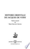 Histoire orientale de Jacques de Vitry