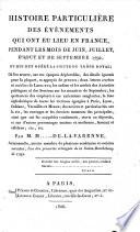 Histoire particulière des événements en France, en 1792