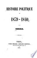 Histoire politique de 1839-1840