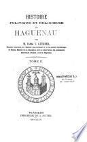 Histoire politique et religieuse de Haguenau