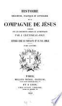 Histoire religieuse, politique et litteraire de la compagnie de Jésus