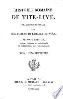 Histoire romaine ... Traduction nouvelle par MM. Dureau de Lamalle et Noël. Seconde édition, revue, corrigée et augmentée de suppléments de Freinshémius