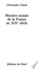 Histoire sociale de la France au XIXe siècle