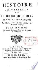 Histoire universelle de Diodore de Sicile, traduite en françois par monsieur l'abbé Terrasson