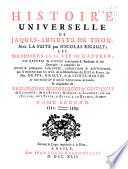 Histoire universelle de Jacques Auguste de Thou