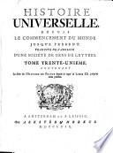Histoire universelle depuis le commencement du monde, jusqu'a present