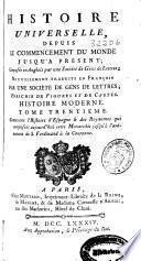 Histoire universelle, depuis le commencement du monde jusqu'a présent