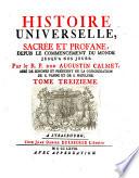 Histoire universelle, sacree et profane, depuis le commencement du monde jusqu'a nos jours