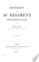 Historique du 40e régiment d'infanterie de ligne