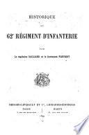 Historique du 62. [i.e. soixante-deuxième] régiment d'infanterie
