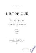 Historique du 87e régiment d'infanterie de ligne