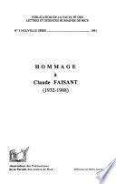 Hommage à Claude Faisant, 1932-1988