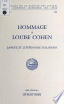 Hommage à Louise Cohen