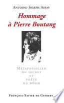 Hommage à Pierre Boutang