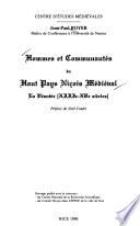 Hommes et communautés du Haut pays niçois médiéval