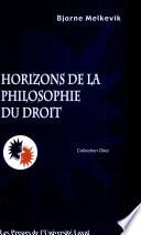 Horizons de la philosophie du droit