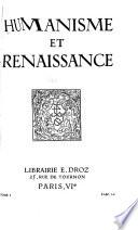 Humanisme et renaissance