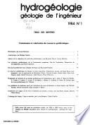 Hydrogéologie, géologie de l'ingénieur