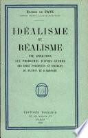 idealisme et realisme Par eugene de faye