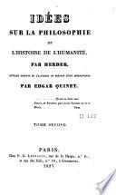 Idées sur la philosophie de l'histoire de l'humanité