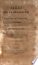 Idées sur la philosophie de l'histoire de l'humanité