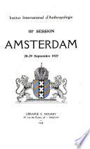 IIIe session Amsterdam, 20-29 septembre, 1927