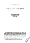 Il n'est pas trop tard pour parler de résistance
