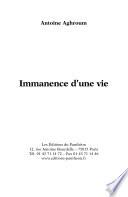 Immanence d'une vie