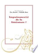 Impuissance(s) de la littérature ?