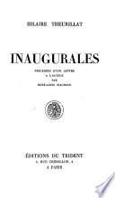 Inaugurales : [Poésies]