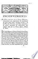 Inconvénients du pont projeté par le sieur Morand, relativement aux alignements & nivellements du Port Saint Clair, du Quai de Retz, de la Place des Terreaux, des rues adjacentes, & autres attenantes & relativement aux maisons sises sur ces ports, quais, places & rues
