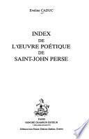 Index de l'œuvre poétique de Saint-John Perse