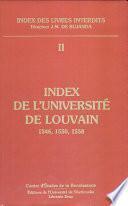 Index de l'Université de Louvain, 1546, 1550, 1558