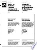 Index Des Enquêtes Et Questionnaires de Statistique Canada