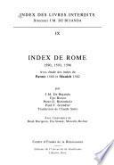 Index des livres interdits: Index De Rome 1590,1593,1596