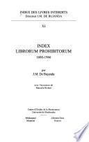 Index des livres interdits: Index librorum prohibitorum 1600-1966