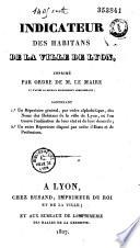 Indicateur des habitants de la ville de Lyon