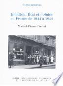 Inflation, État et opinion en France de 1944 à 1952