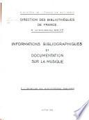 Informations bibliographiques et documentation sur la musique