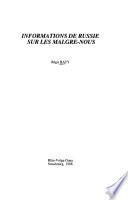 Informations de Russie sur les Malgré-Nous