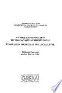 Innovation policies at the local level