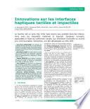 Innovations sur les Interfaces Haptiques Tactiles et Impactiles