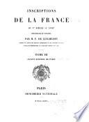 Inscriptions de la France du Ve siècle au XVIIIe