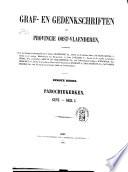 Inscriptions funéraires et monumentales de la province de la Flandre orientale