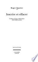 Inscrire et effacer