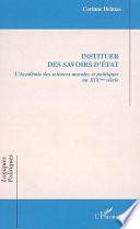 Instituer des savoirs d'état