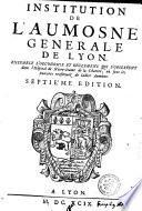 INSTITUTION DE L'AMOSNE GENERALE DE LYON